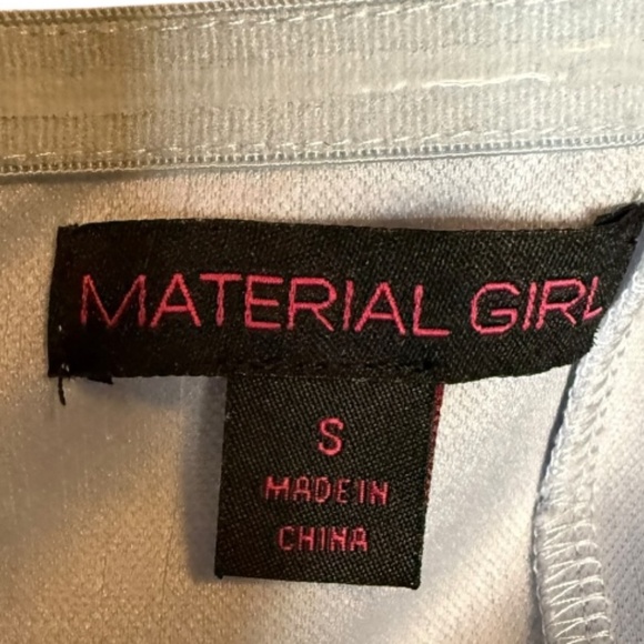 Material Girl Blue Floral Jacquard Ruffle Mini Dress Size Small - Picture 5 of 5